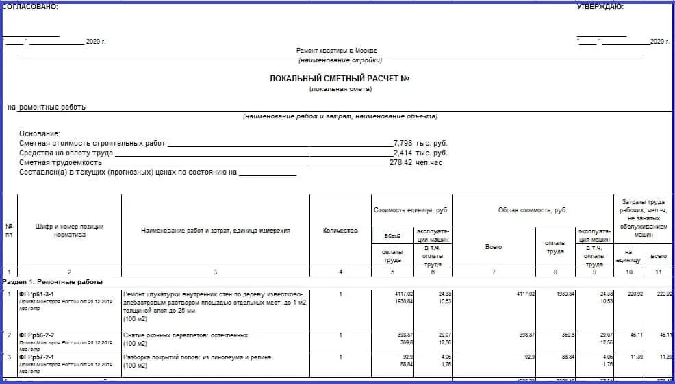 Пример сметы на з вертикальную планировку Расценки на ремонт квартир применяются из ремонтно-строительной части сборников 