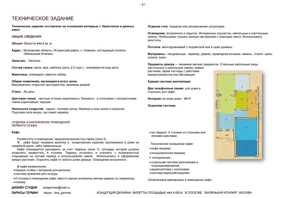 Пример технического задания дизайн проекта Герман Лара - Система: Дизайн интерьеров (Дипломный проект) " Школа дизайна в Мо