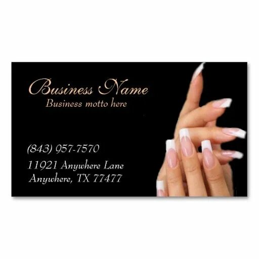 Пример визиток маникюр Custom Black Nail Salon Business Cards. This great business card design is avail