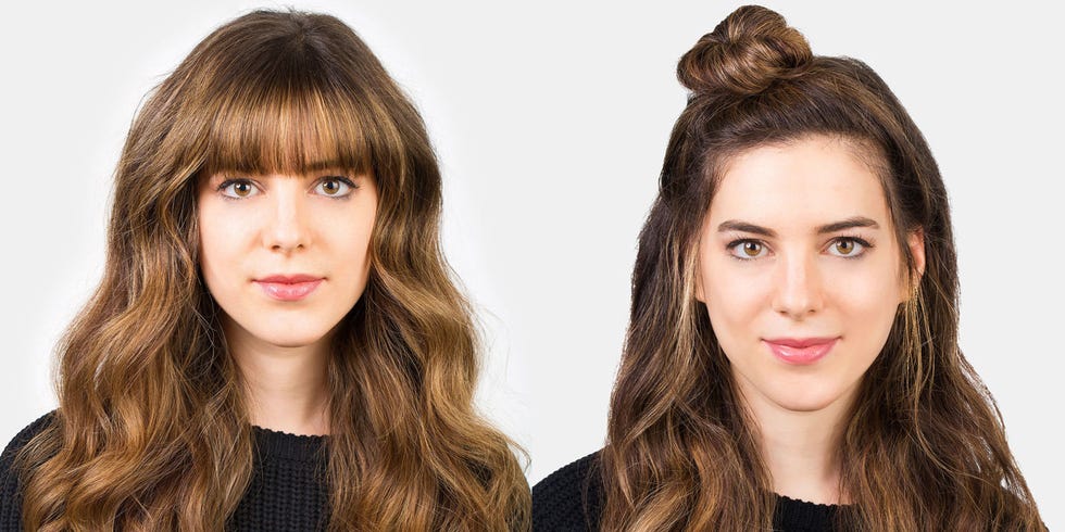 Примерить челку на фото How to Style Bangs - 5 Hairstyles to Keep Your Bangs Out of Your Face