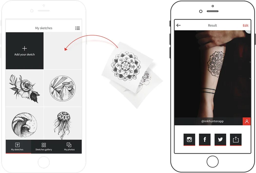 Примерка тату по фото Приложение InkHunter: примерка тату онлайн