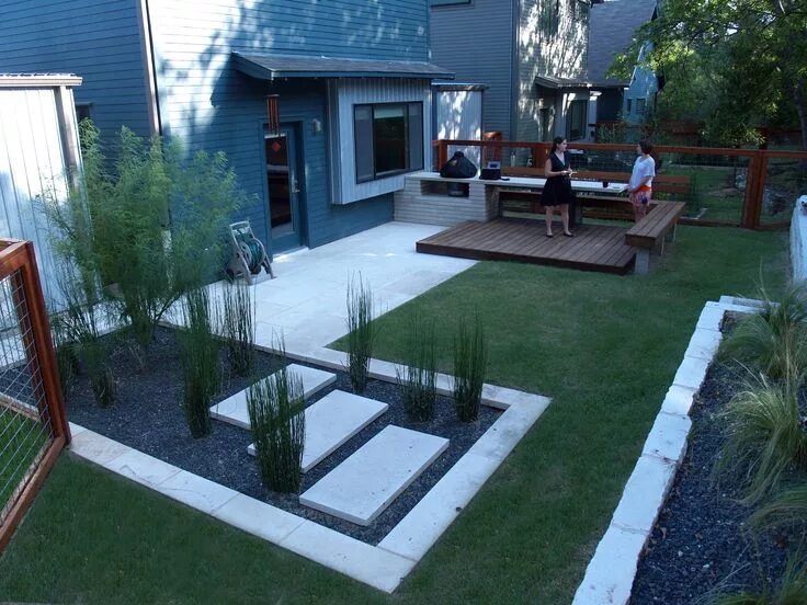 Примеры благоустройства частного дома Work - austin outdoor design Modern backyard landscaping, Modern backyard design