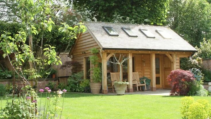 Примеры дачных домов 10 oak frame garden room design ideas Summer house garden, Small garden gazebo, 