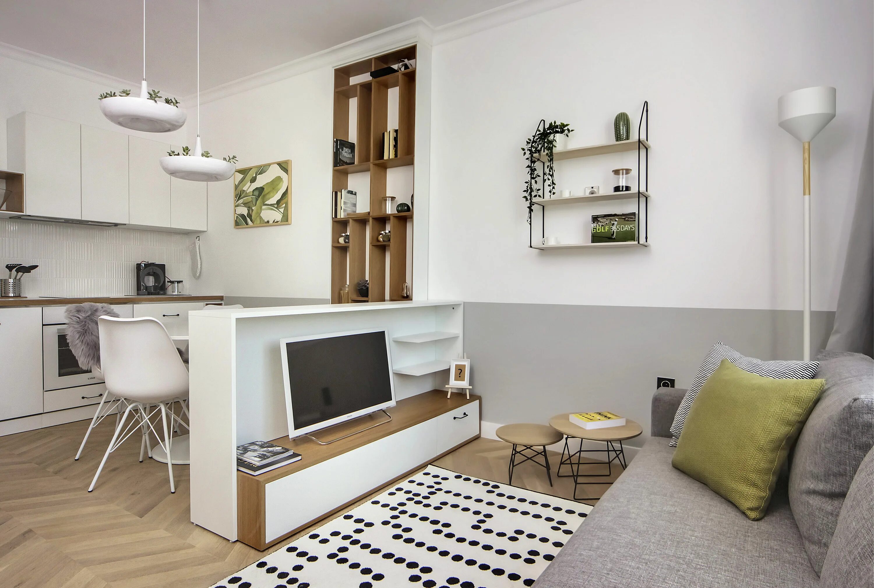 Примеры дизайна квартир студий Bright, practical, and minimalistic - an apartment of only 40 square meters!