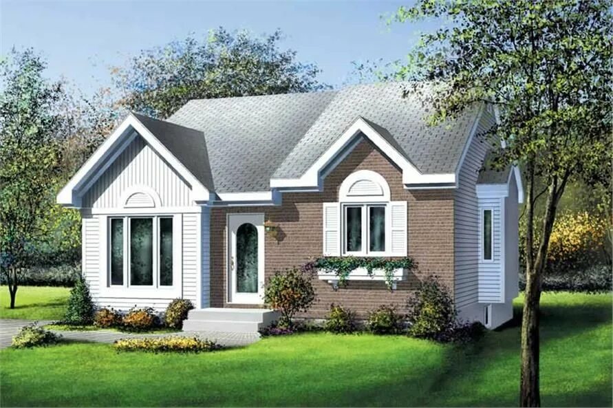 Примеры домов 100 кв Bungalow Floor Plan - 2 Bedrms, 1 Baths - 964 Sq Ft - Plan #157-1478 Traditional