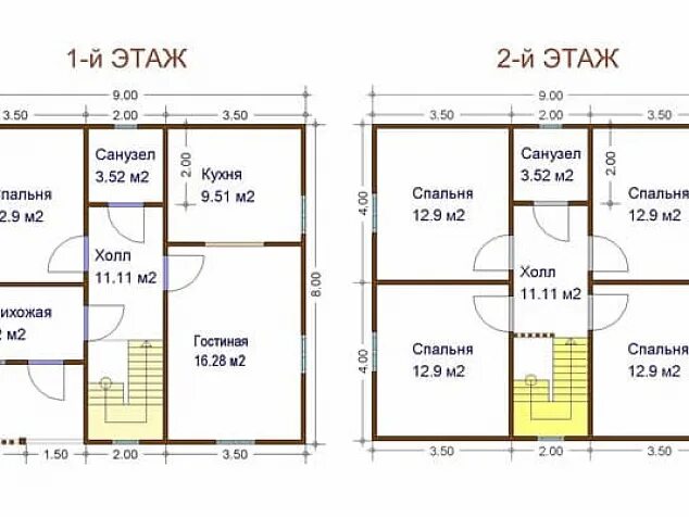 Примеры домов 8 на 8 Дом из бруса Саяны 8x9 - проект с ценами, фото и планировкой