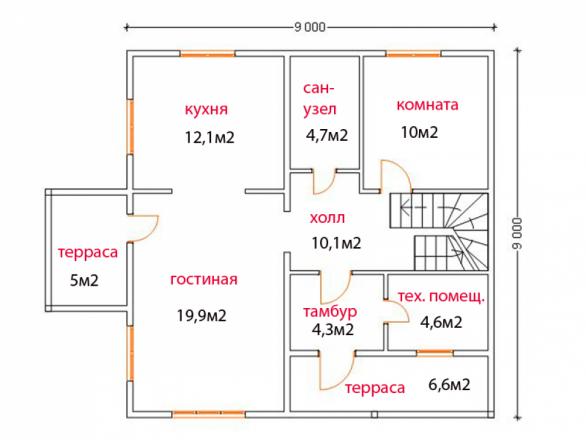 Примеры домов 9 на 9 Дом из бруса 9x9 - дом из профилированного бруса от Домъ строй в Украина - Лесст