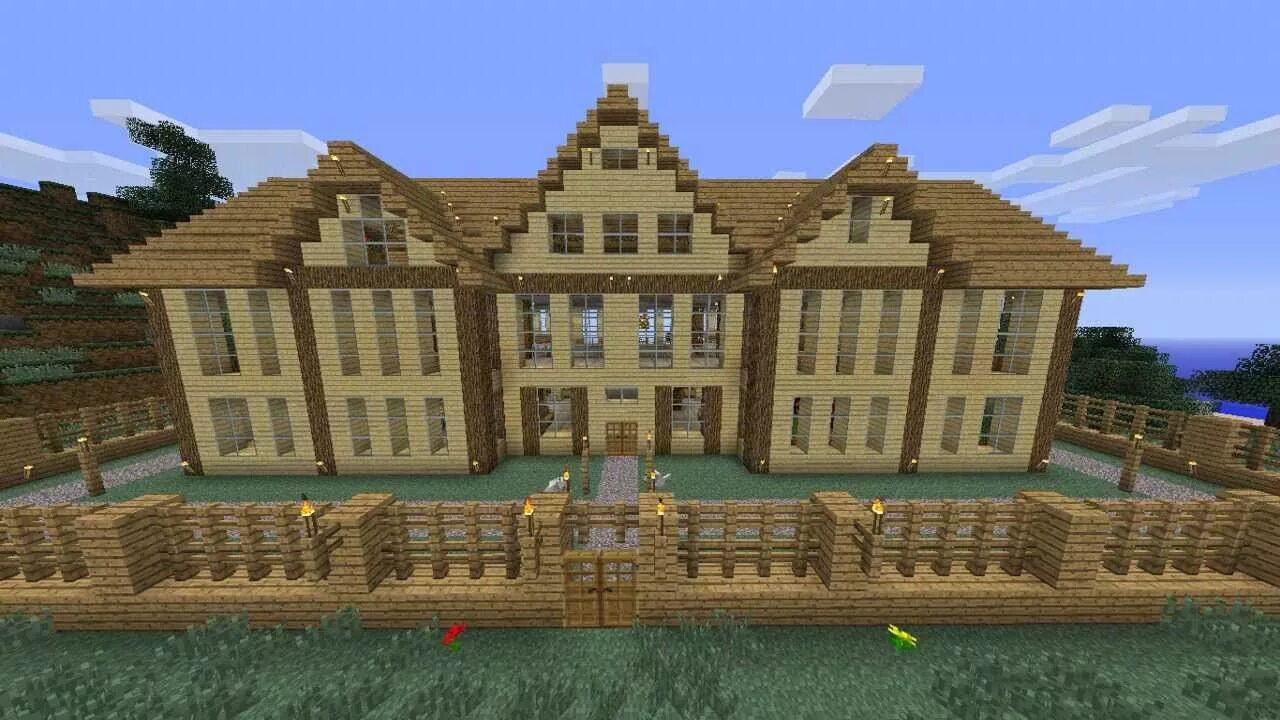 Примеры домов в майнкрафте How to build a big wooden house http://tominecraft.com/how-to-build-a-big-wooden