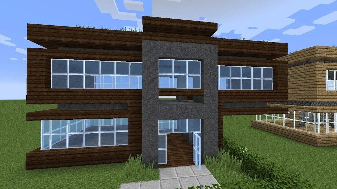 Примеры домов в майнкрафте Minecraft: How to build a very simple Modern starter house - YouTube