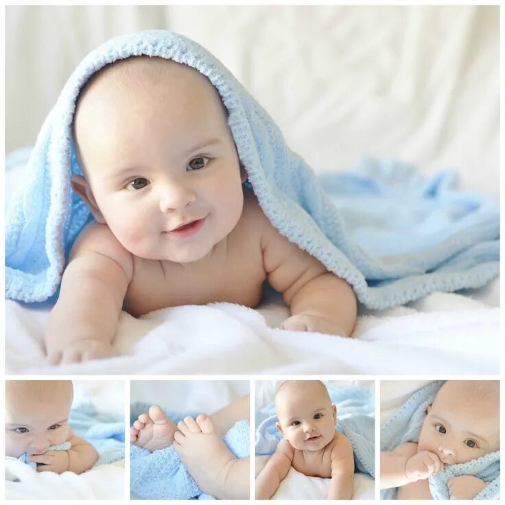 Примеры фото 1 месяц 4 months baby DIY photoshoot. All you need is a white sheet and accessories you 