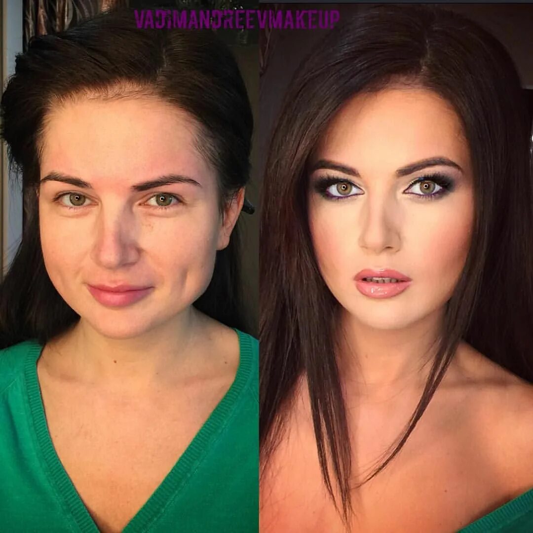 Примеры фото до и после До и после Визажист Вадим Андреев Natural beauty makeup, Makeup transformation, 