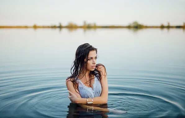 Примеры фото на воде Скачать обои лето, вода, девушка, лицо, волосы, раздел девушки в разрешении 1920