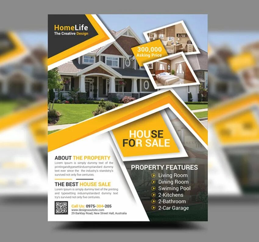 Примеры идеального буклета о продаже частного дома Premium Real Estate Flyers Real estate flyer template, Real estate flyers, Brouc