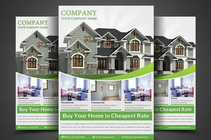 Примеры идеального буклета о продаже частного дома Real Estate Flyer Template Real estate flyer template, Real estate flyers, Flyer