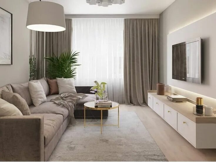 Примеры интерьера гостиной 16 кв м Идея комнаты для родителей Home design living room, Living room designs, Rectang