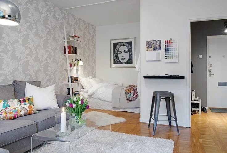 Примеры интерьера однокомнатной квартиры 10 Small One Room Apartments Featuring A Scandinavian Décor Decoración de unas, 