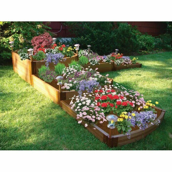 Примеры клумб на даче фото оформления Frame It All Composite Raised Garden Bed Wayfair Diy raised garden, Building a r