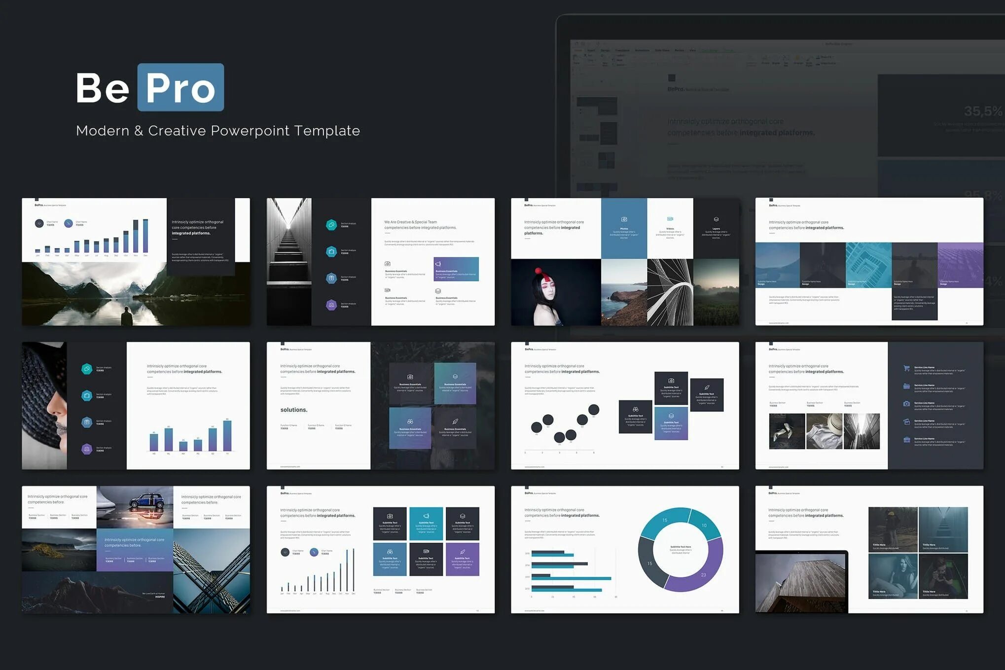 Примеры красивого оформления презентаций BePro Powerpoint Business Template Powerpoint templates, Business presentation t