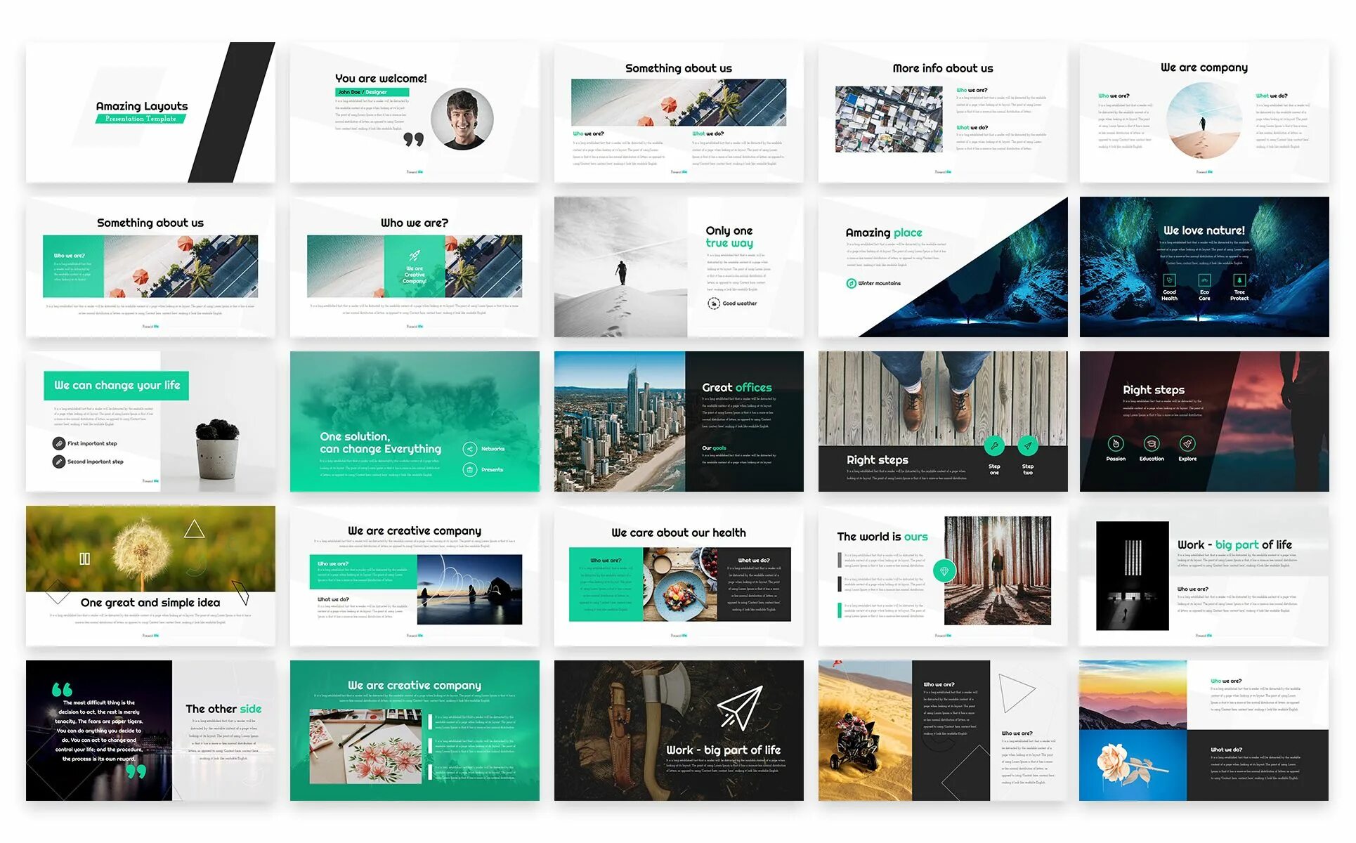 Примеры красивого оформления презентаций Amazing Layouts - PowerPoint template - TemplateMonster Powerpoint templates, Po