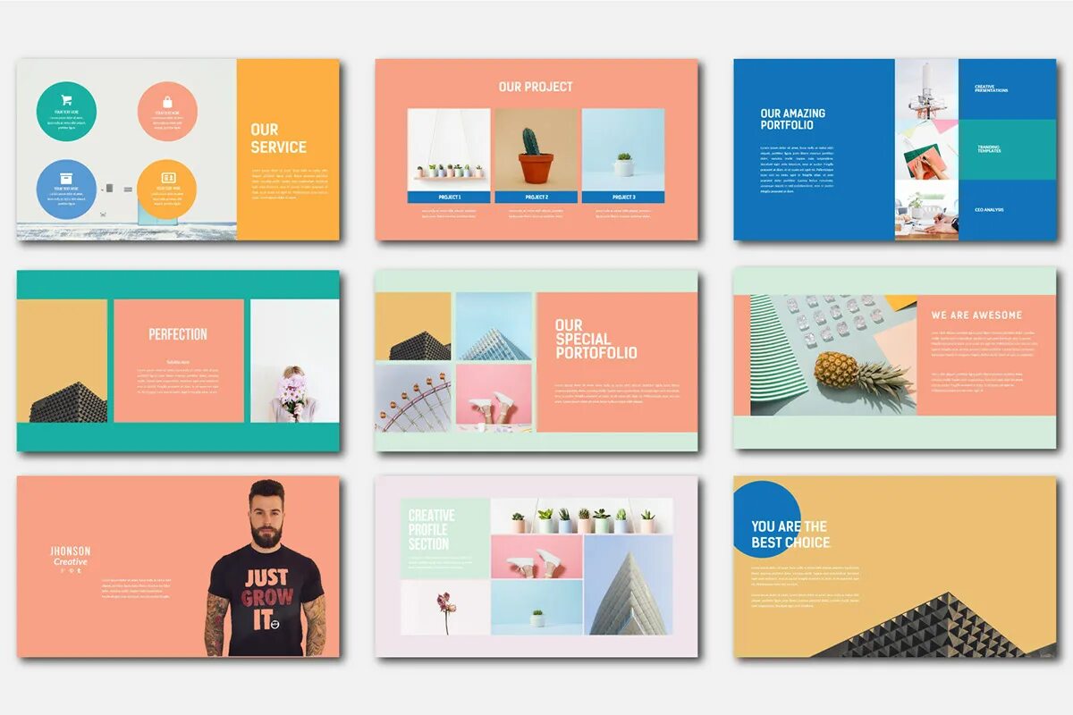 Примеры красивого оформления презентаций Kental MNML Presentation Template :: Behance