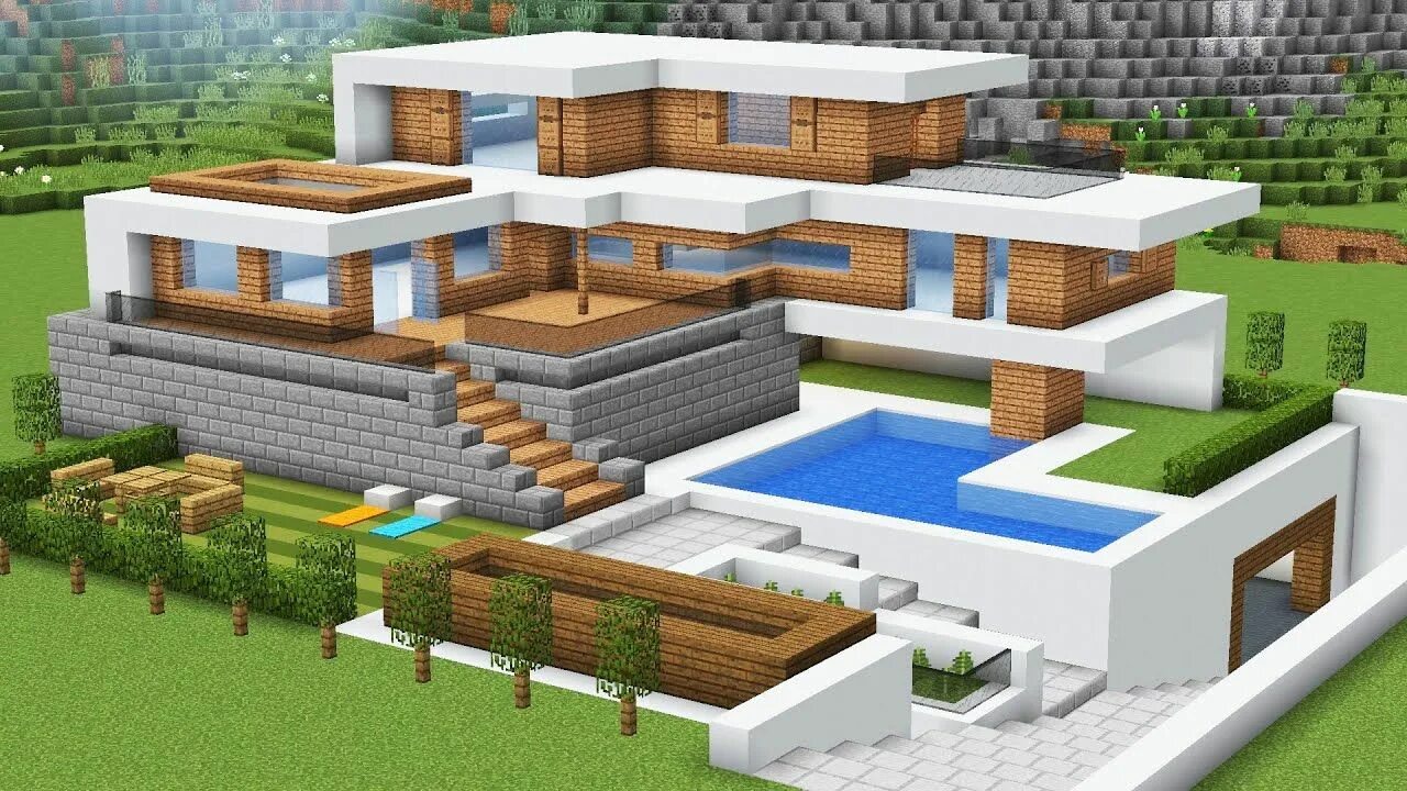 Minecraft - How to build a modern house 20 - YouTube