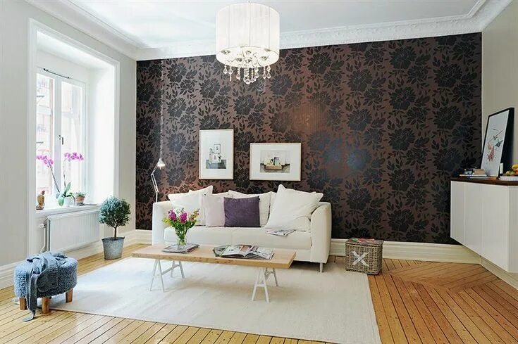 Примеры обоев в интерьере oboi_v_gostinoy_049 Glamorous living room, Living room images, Timeless living r