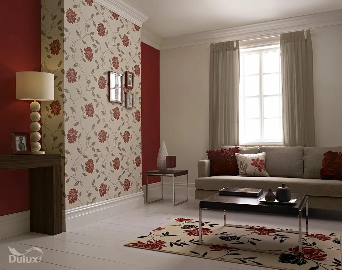 Примеры обоев в интерьере Find The Perfect Paint Colour for You Dulux Feature wall living room, Wallpaper 