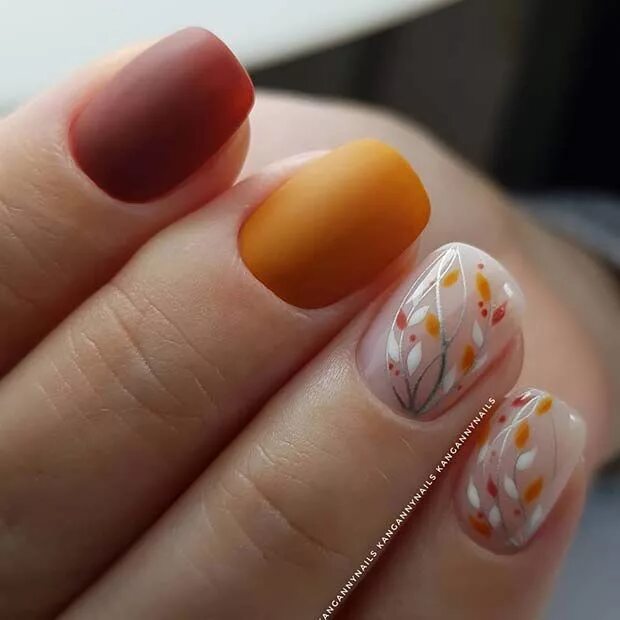 Примеры осеннего маникюра на короткие ногти 45 Cool Matte Nail Designs to Copy in 2019 - StayGlam Negle, Sommernegle, Negle 