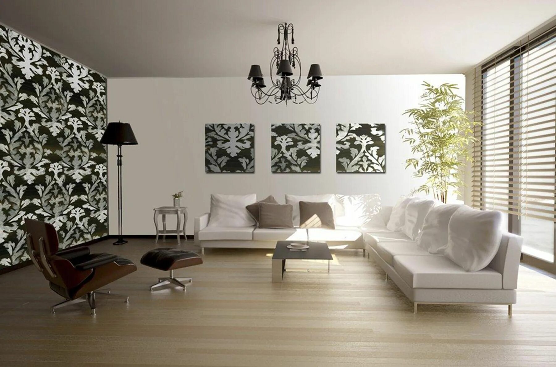 Примеры отделки гостиной обоями 20+ Wallpaper Decorations For Living Room - ZYHOMY