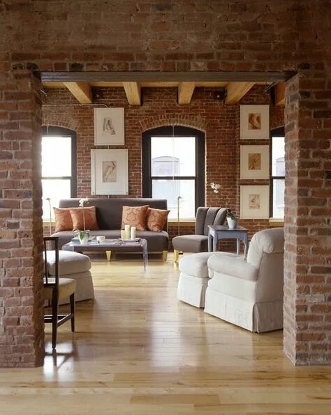 Примеры отделки кирпичом Creative Brick Wall Decor Ideas for Loft Spaces