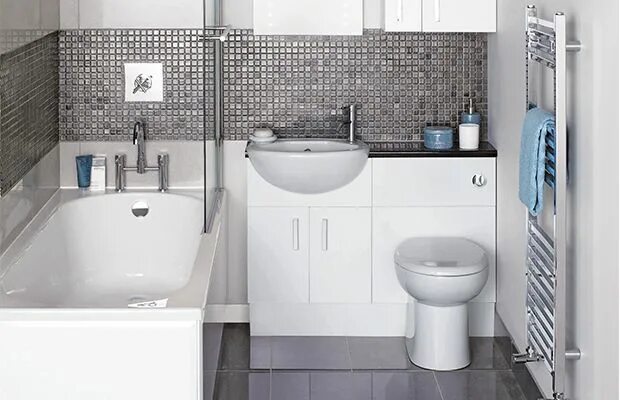 Примеры отделки маленькой ванной Design ideas for small bathrooms - Real Homes Small bathroom with bath, Bathroom