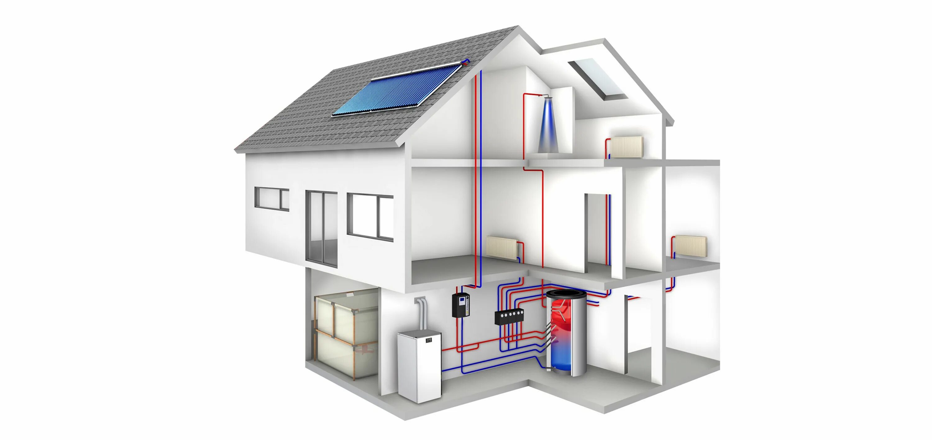 Примеры отопления дома Diese Speichersysteme eignen sich zur Einbindung der Solarthermieanlage Solar th