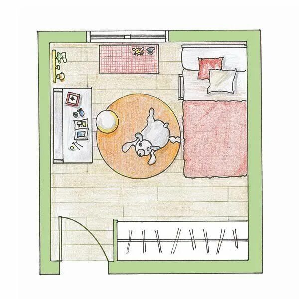 Примеры планировки детских комнат Pin en Floorplans