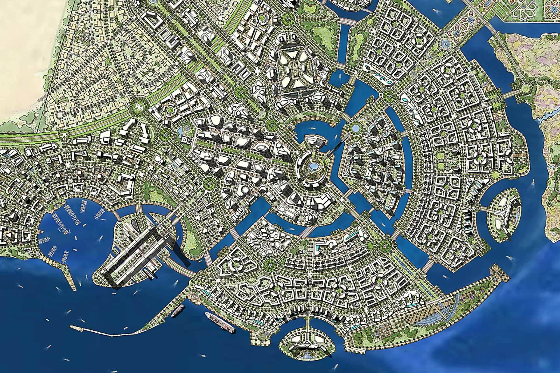 Примеры планировки городов King Abdullah Economic City Planners/Architects WATG Urban design plan, City pla