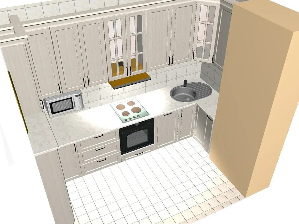 Примеры планировки кухни 5.5 Kitchen with box design project (53 Photos)