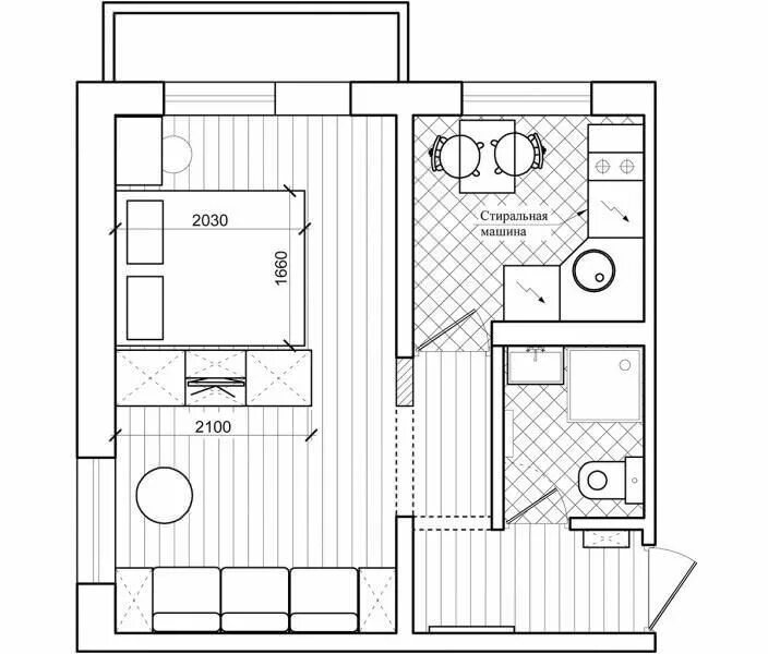 Дизайн интерьера квартиры-студии с спальней-1 Studio apartment floor plans, Apar