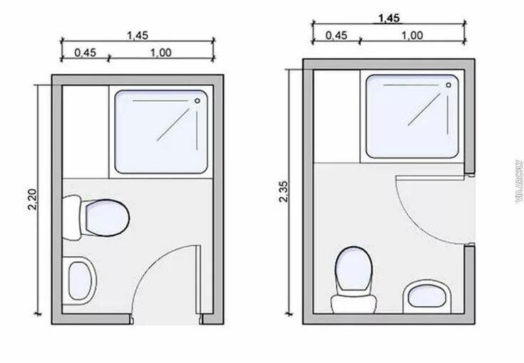 Примеры планировки санузла Pin on ЕРГОНОМІКА ERGONOMIC Small bathroom floor plans, Small shower room, Bathr