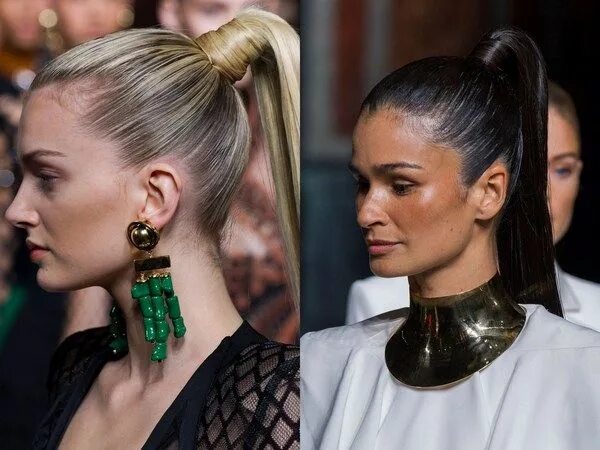 Примеры причесок Модная прическа хвост 2024-2025 - фото, идеи, новинки Fashion, Drop earrings