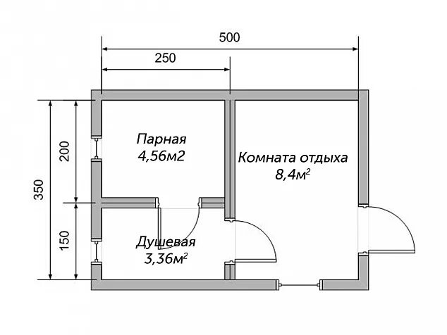 Примеры размеров бань Баня 5х3,5