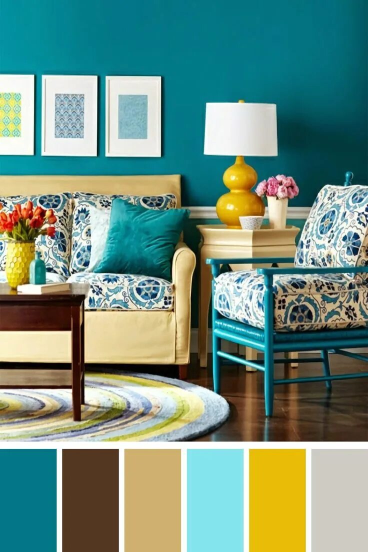 Примеры сочетания цвета в интерьере Colorful Living Room Bright Colorful living room bright, Living room color schem