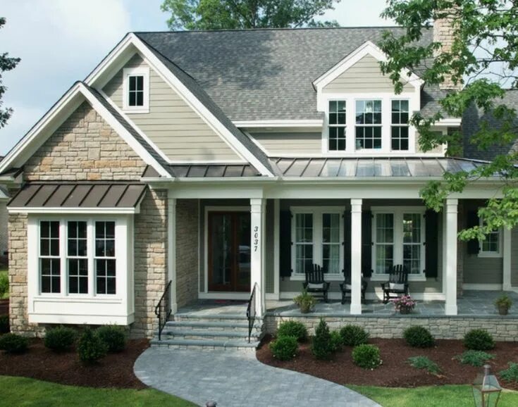 Примеры соединения домов The stone is Heritage Limestone Buff and the windows are Marvin Integrity. House