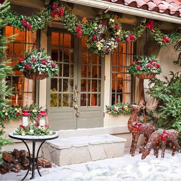 Примеры украшения дома Merry Christmas From Our Home To Yours: 70 Christmas Decor Ideas Outdoor christm