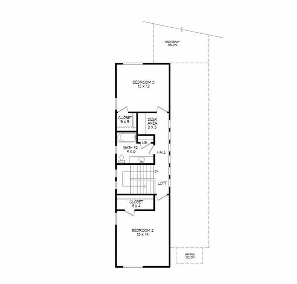 Примеры узких домов Contemporary Style House Plan - 3 Beds 2 Baths 1843 Sq/Ft Plan #932-7 House plan