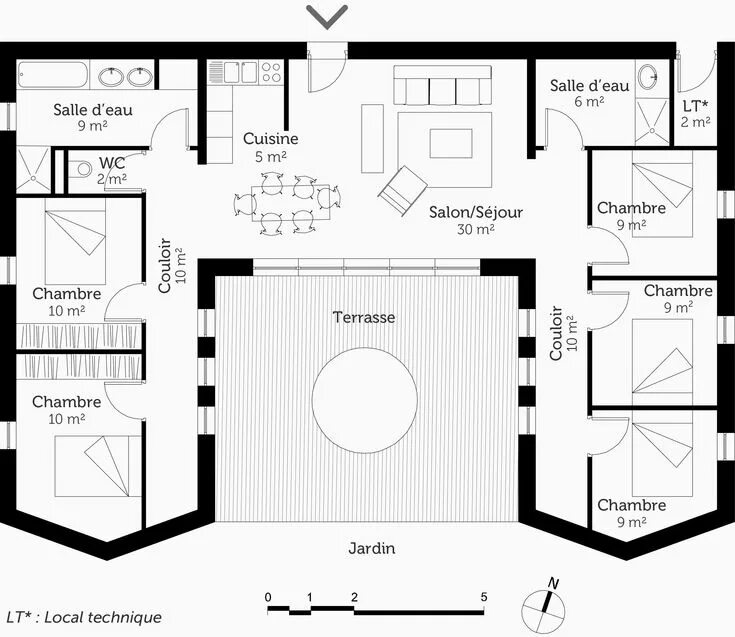 Примеры закольцованной планировки 50 Plan Maison Plain Pied 4 Chambres Check more at https://leonstafford.com/plan