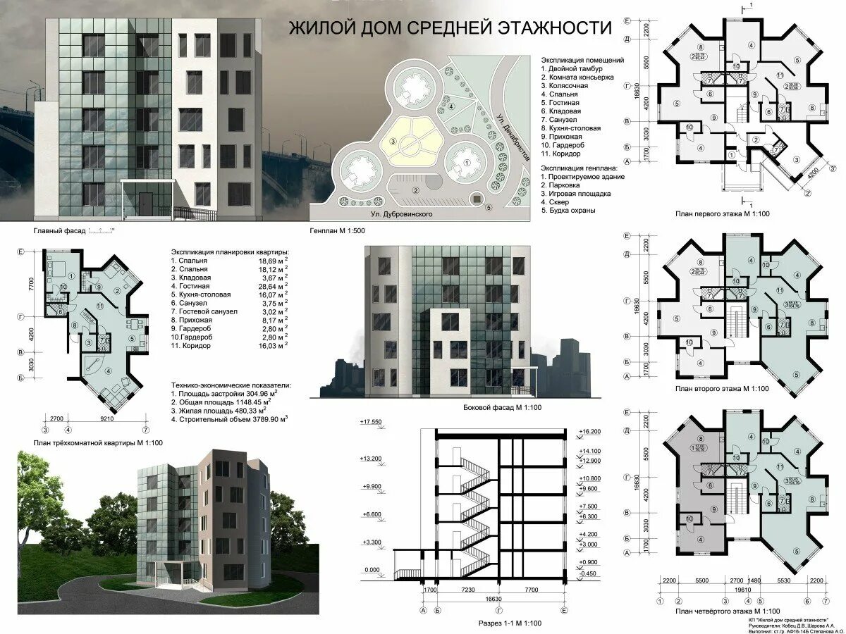 Примеры жилого дома средней этажности Дом средней этажности - 74 фото