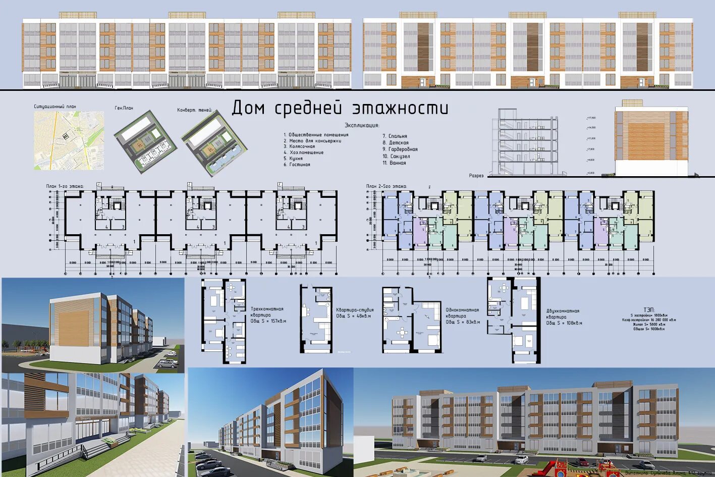 Примеры жилого дома средней этажности Многоквартирный жилой дом перевод