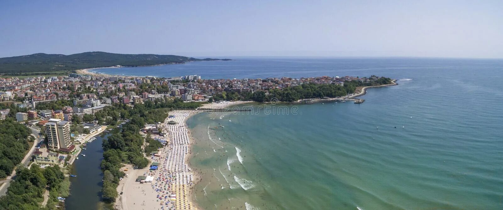 Приморск приморский фото Popular Large Beach on the Black Sea from Above Stock Photo - Image of south, sh