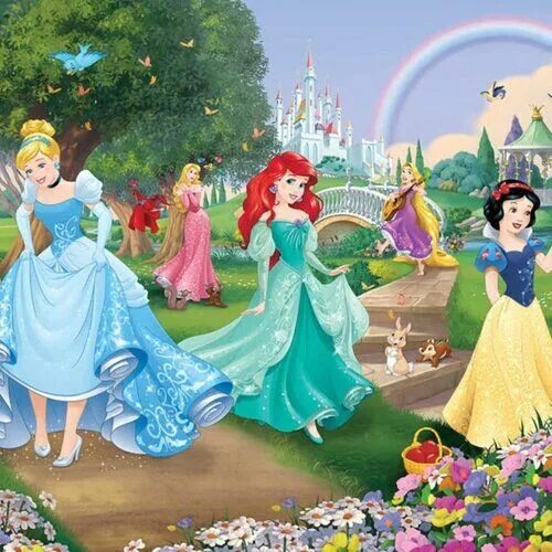 Принцессы сегодня фото Wallpaper Disney princess castle, Princess mural, Kids wall decor