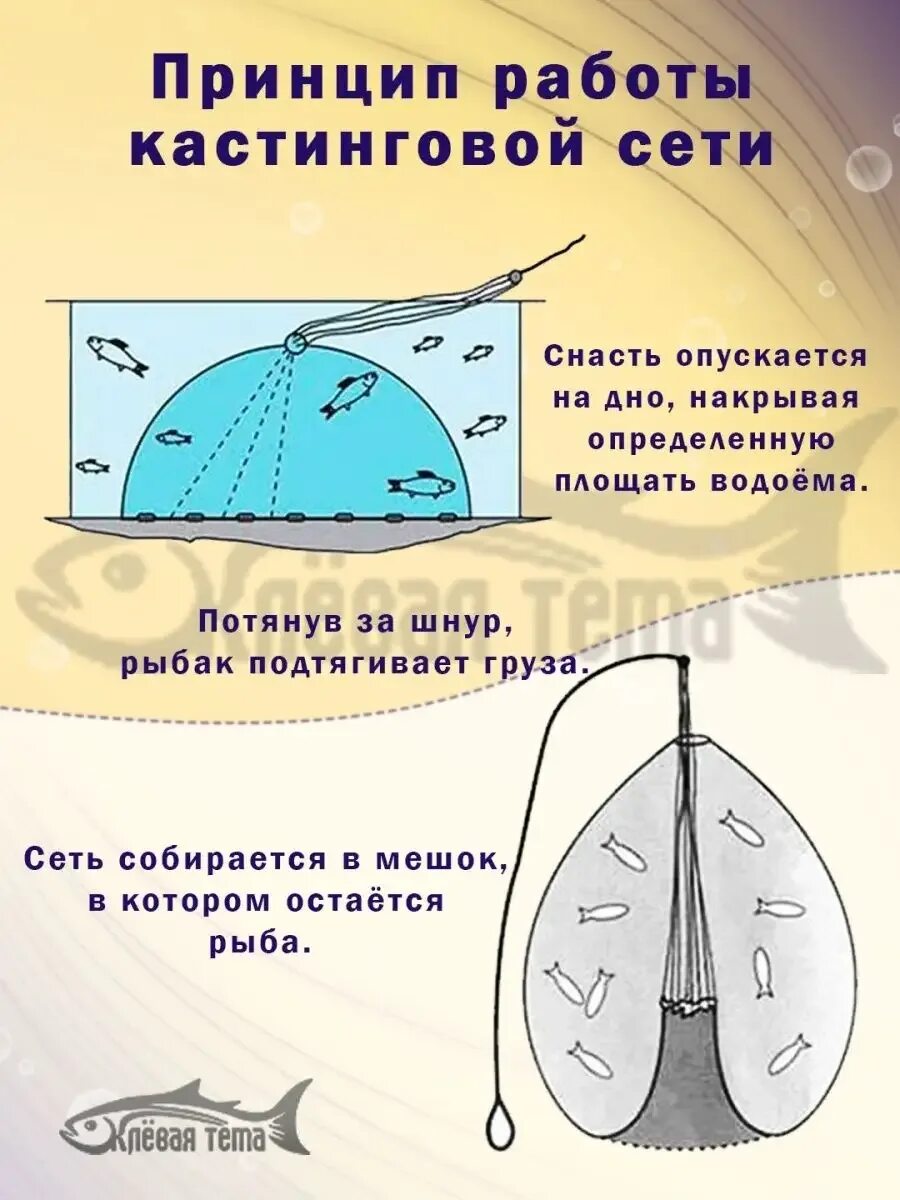 Принцип кастинговой сети схема работы Клевая тема Кастинговая сеть с кольцом рыболовная