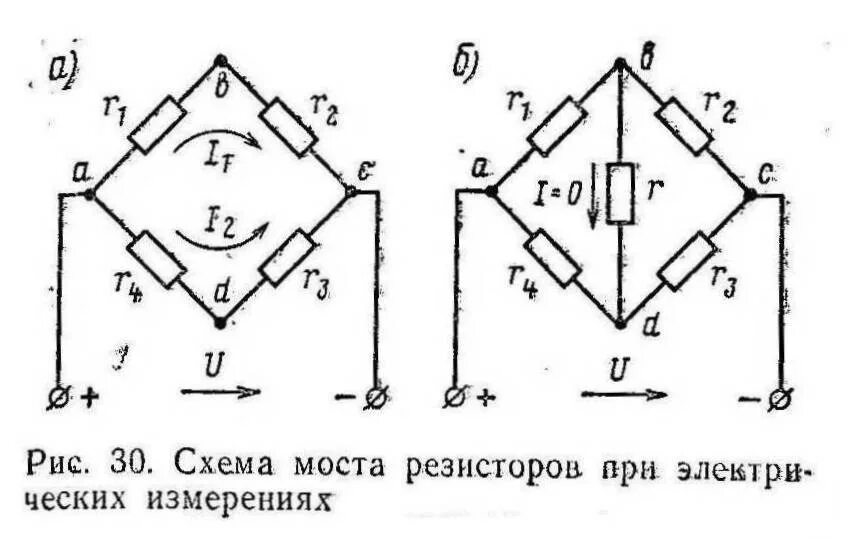 Принципиальная электрическая мостовая схема Мостовая схема соединения резисторов и ее применение